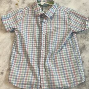 Pastel Plaid Button-Down Kids Shirt